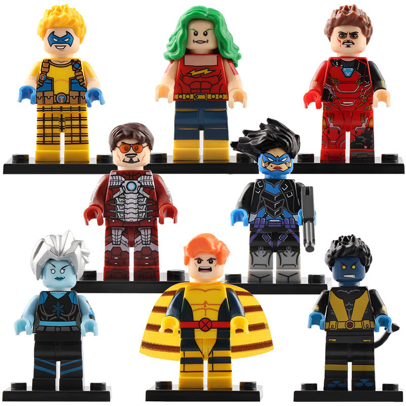 Doc Samson Banshee Iron Man Trickster Bluebird Killer Frost Comic Style Hero and Villain Character Custom Brick Based Minifigure Toy