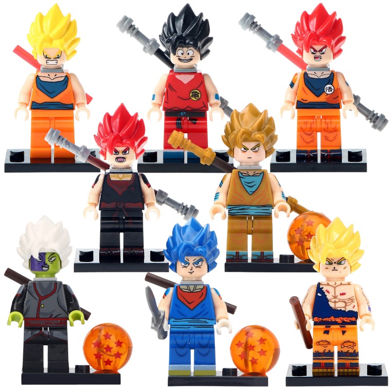 Son Goku Super Saiyan God Vegeta Zamasu Dragon Ball Z Custom Brick Compatible Minifigure Toy