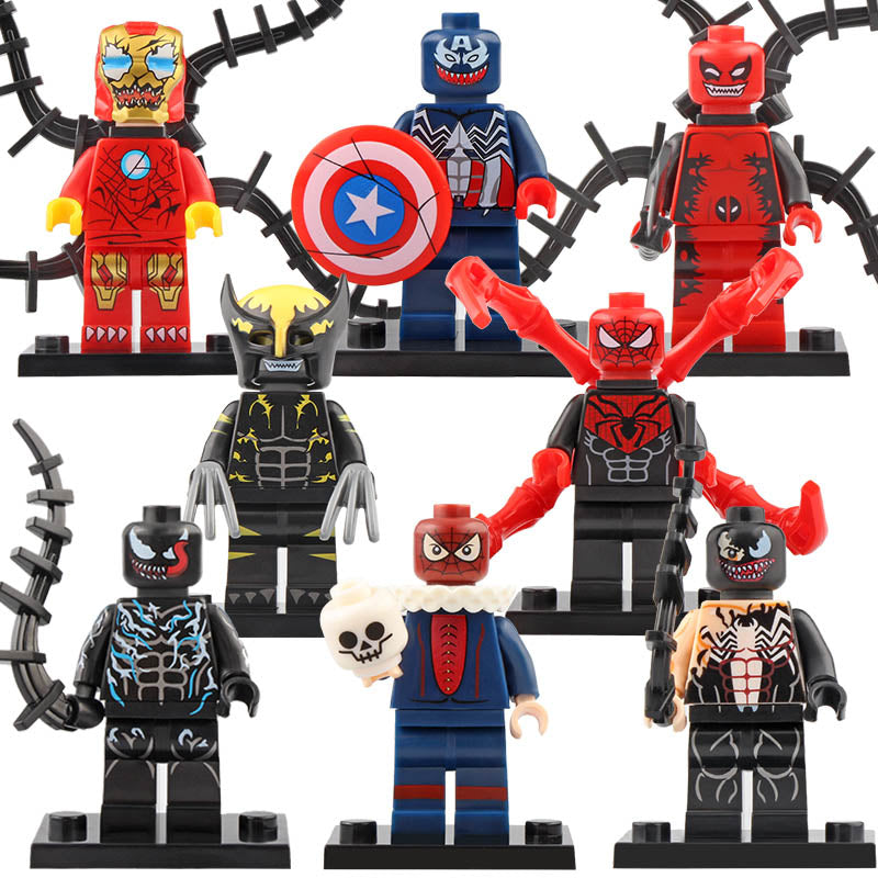 Symbiote Iron Man Venom Captain America Deadpool MCU Superheroes Custom Brick Compatible Minifigure Toy