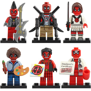 Hippie Deadpool Bob Ross Cheerleader Deadpool Doctor Deadpool Punk Deadpool Marvel Super Heroes Brick Compatible Minifigure Toy