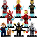 Tony Stark Outrider Iron Man Mk 1 Mk 5 Football Mk 41 Bones Mk 50 Mk 85 MCU Super Heroes Brick-Compatible Minifigure Toy