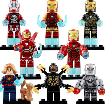 Tony Stark Outrider Iron Man Mk 1 Mk 5 Football Mk 41 Bones Mk 50 Mk 85 MCU Super Heroes Brick-Compatible Minifigure Toy