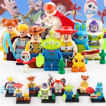 Toy Story 4 Buzz Lightyear Woody Jessie Alien Bunny Bo Peep Gabby Gabby Duke Caboom Custom Brick Compatible Minifigure Toy