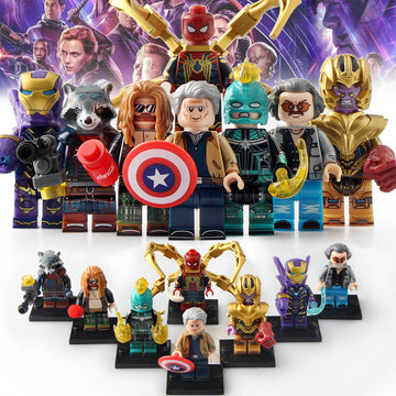 Thor Thanos Steve Rogers Carol Danvers Pepper Potts Iron Spider MCU Avengers Endgame (2019) Custom Brick Based Minifigure Toy