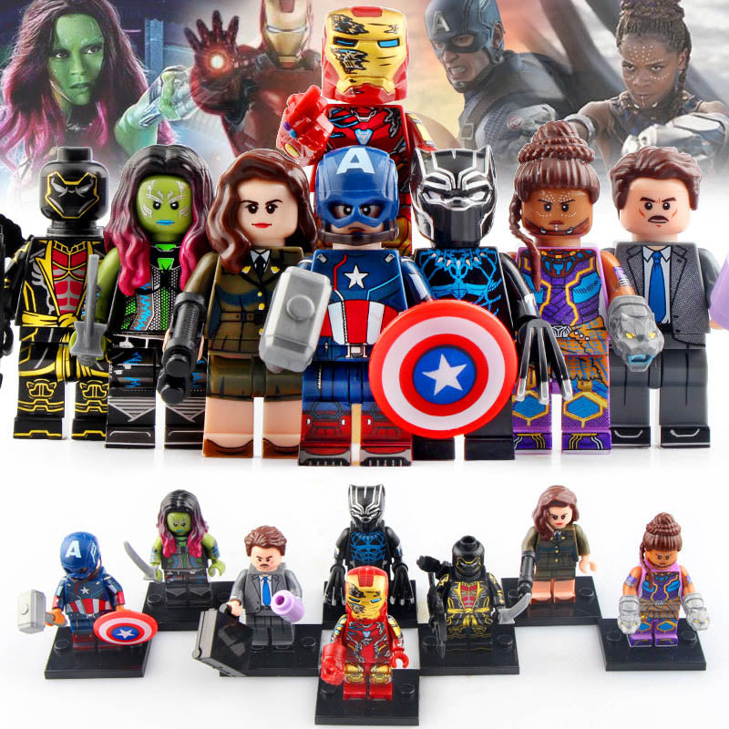 Captain America Iron Man Agent Carter Howard Stark Ronin T'Challa Shuri Gamora MCU Super Heroes Custom Brick Based Minifigure Toy