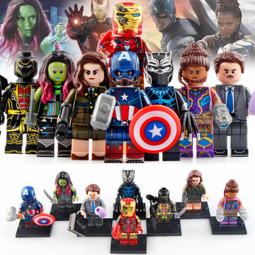 Captain America Iron Man Agent Carter Howard Stark Ronin T'Challa Shuri Gamora MCU Super Heroes Custom Brick Based Minifigure Toy
