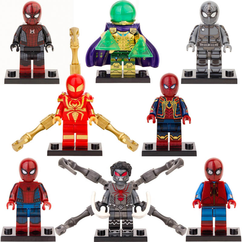 Spider-man Iron Spider Mysterio Wolf Spider MCU Super Heroes Custom Brick Compatible Minifigure Toy