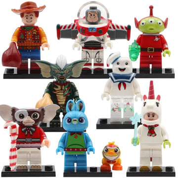 Buzz Woody Bunny Alien Stay Puft Marshmallow Man Gizmo Stripe Unicorn Christmas Themed Custom Brick Compatible Minifigure Toy