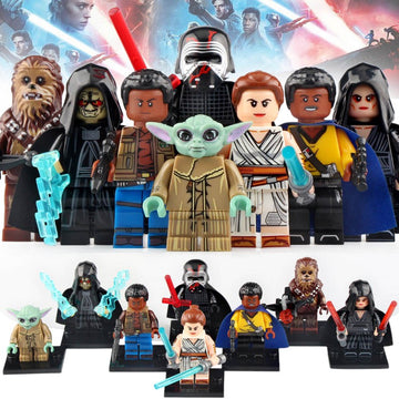 Dark Rey Chewbacca Finn Lando Calrissian Rey Kylo Ren Emperor Palpatine Star Wars Rise of Skywalker (2019) Custom Brick Compatible Minifigure Toy