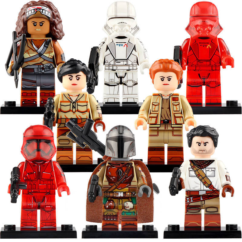Kaydel Ko Connix Poe Dameron Jannah Rose Tico Mandalorian Jet Trooper Star Wars The Rise of Skywalker 2019 Custom Brick Compatible Minifigure Toy