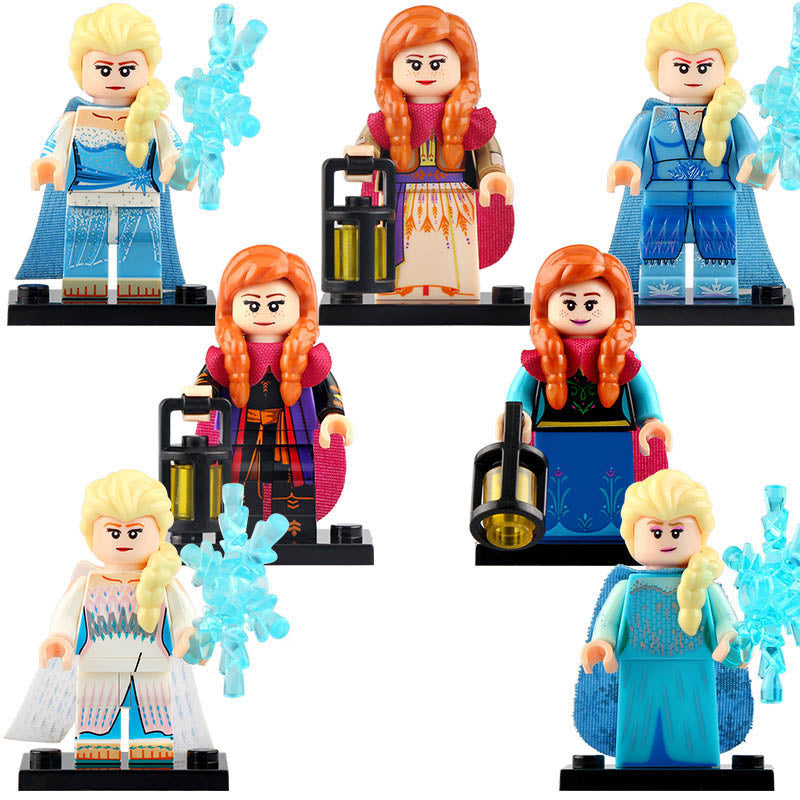 Elsa and Anna Frozen 2 Animated Film Custom Brick Compatible Minifigure Toy
