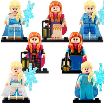 Elsa and Anna Frozen 2 Animated Film Custom Brick Compatible Minifigure Toy