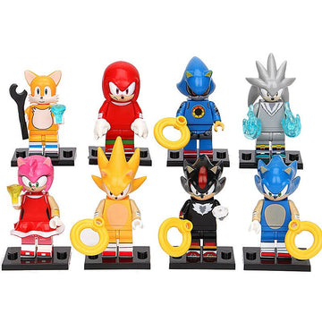 Sonic the Hedgehog Shadow the Hedgehog Metal Sonic Knuckles the Echidna Tails Silver the Hedgehog Custom Brick Compatible Minifigure Toy