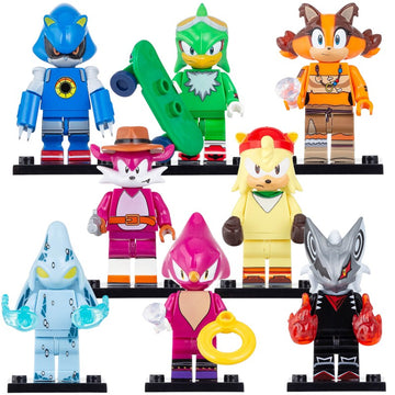 Sonic the Hedgehog Metal Sonic V2 Sticks Nack The Weasel Chaos Zero Espio The Chameleon Sonic Infinite Custom Brick Compatible Minifigure Toy
