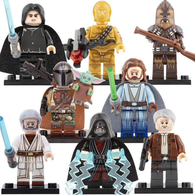Star Wars Mandalorian C-3PO Ben Solo Chief Tarfful Han Solo Luke Skywalker Palpatine Obi-Wan Kenobi Custom Brick Compatible Minifigure Toy