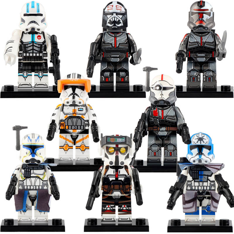 Star Wars The Bad Batch Wrecker Crosshair Hunter Tech Captain Rex Commander Cody Jesse Echo Clone Force 99 Custom Brick Compatible Minifigure Toy
