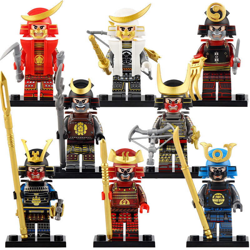 Samurai Warriors Japanese Ancient Soldiers Bushi Armor Custom Brick Compatible Minifigure Toy