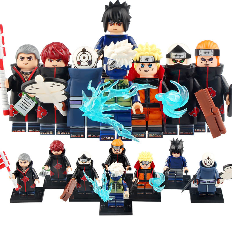 Uchiha Obito Naruto Uzumaki Sasuke Uchiha Hatake Kakashi Sasori Hidan Kakuzu Pain Anime Naruto Shippuden Brick Compatible Minifigure Toy