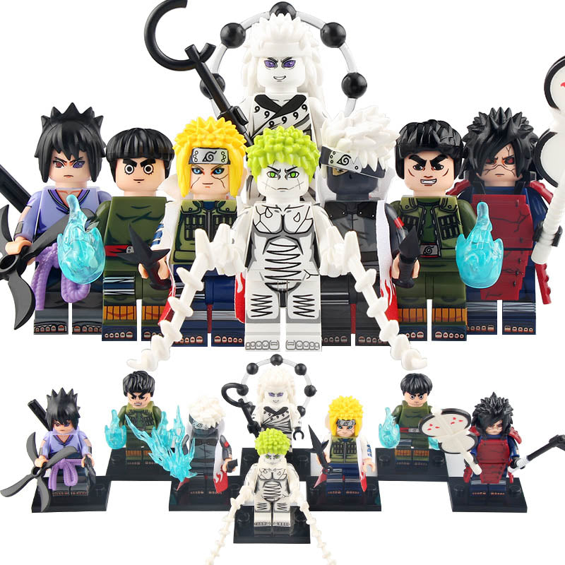 Minato Namikaze Uchiha Sasuke Hatake Kakashi Rock Lee Uchiha Madara Zetsu Might Guy Anime Naruto Shippuden Brick Compatible Minifigure Toy