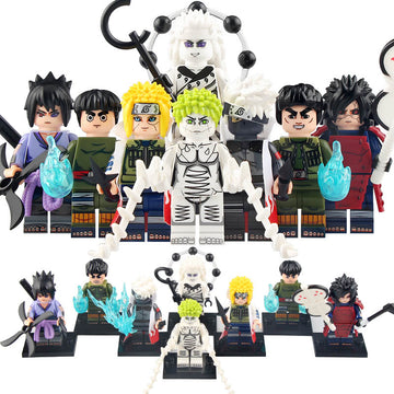 Minato Namikaze Uchiha Sasuke Hatake Kakashi Rock Lee Uchiha Madara Zetsu Might Guy Anime Naruto Shippuden Brick Compatible Minifigure Toy