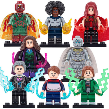 Vision Scarlet Witch Agatha Harkness Pietro Billy Tommy Monica WandaVision 2021 Custom Brick Compatible Minifigure Toy