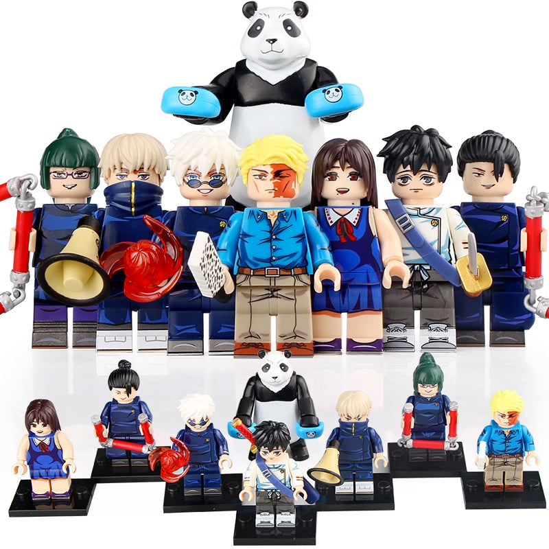 Okkotsu Yuta Maki Zenin Gojo Satoru Geto Suguru Nanami Kento Inumaki Toge Rika Orimoto Panda Manga Jujutsu Kaisen Custom Brick Compatible Minifigure Toy