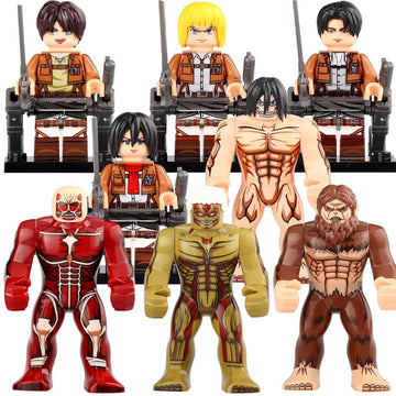 Eren Armin Levi Mikasa Attack Titan Colossal Titan Armored Titan Beast Titan Anime Attack on Titan Custom Brick Compatible Minifigure Toy
