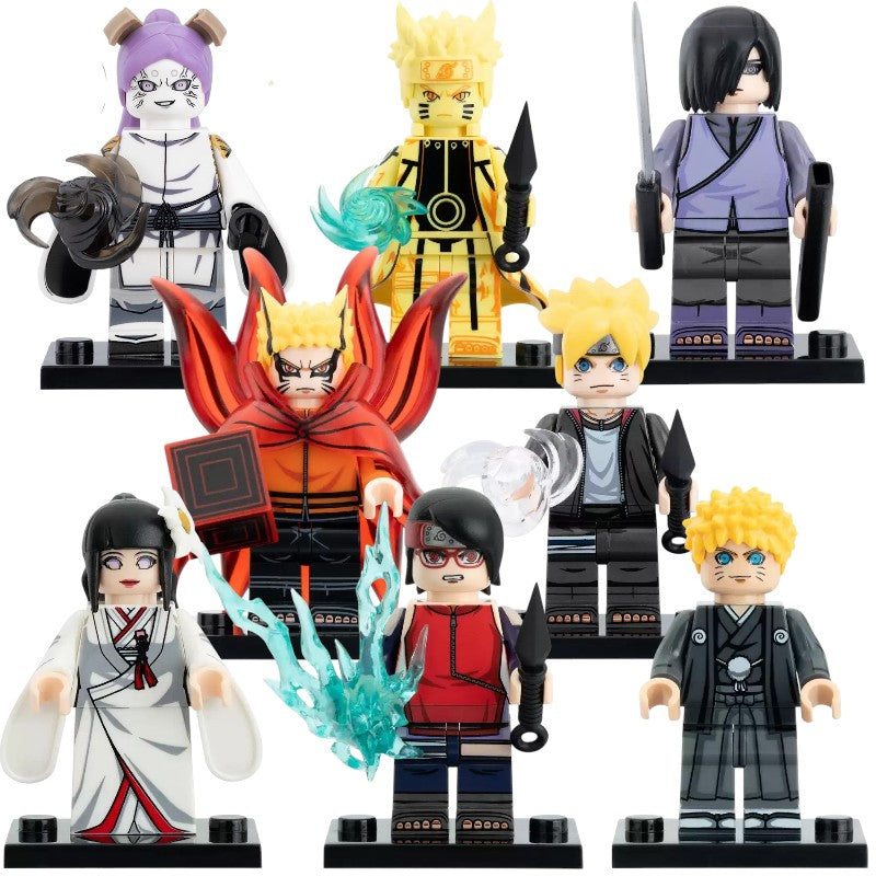 Naruto Uzumaki Hyuga Hinata Uchiha Sarada Uzumaki Boruto Uchiha Sasuke Ōtsutsuki Momoshiki Anime Naruto Brick Compatible Minifigure Toy