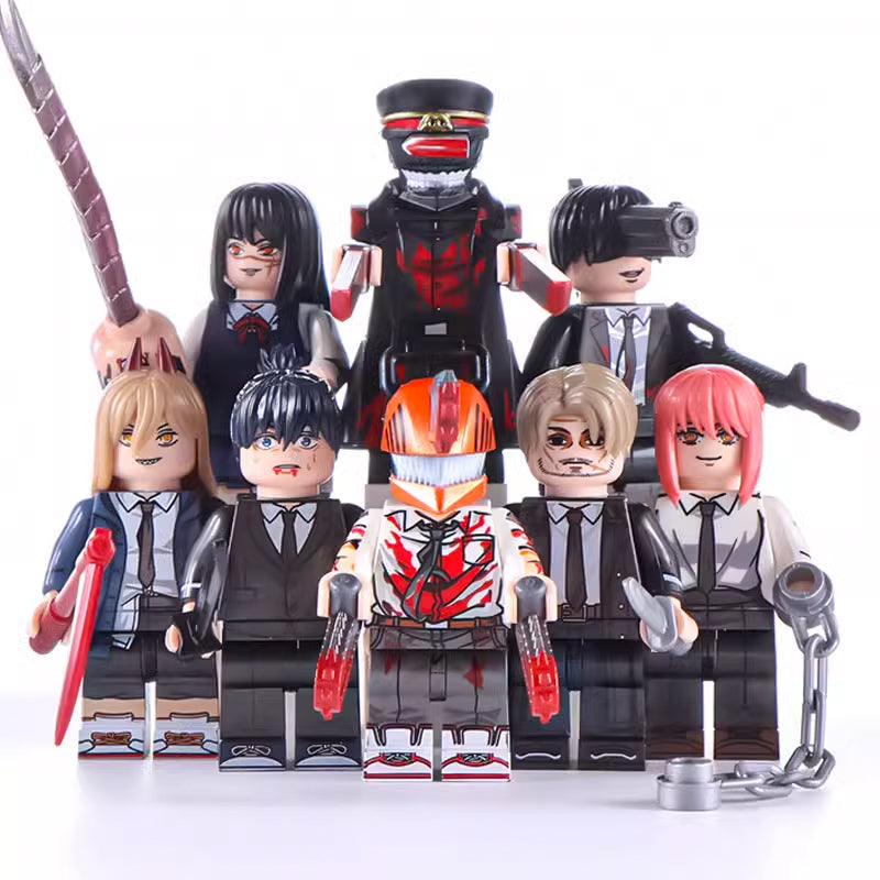 Makima Samurai Sword Hayakawa Aki Gun Devil Power Kishibe Mitaka Asa Japanese Manga Chainsaw Man Brick Compatible Minifigure Toy