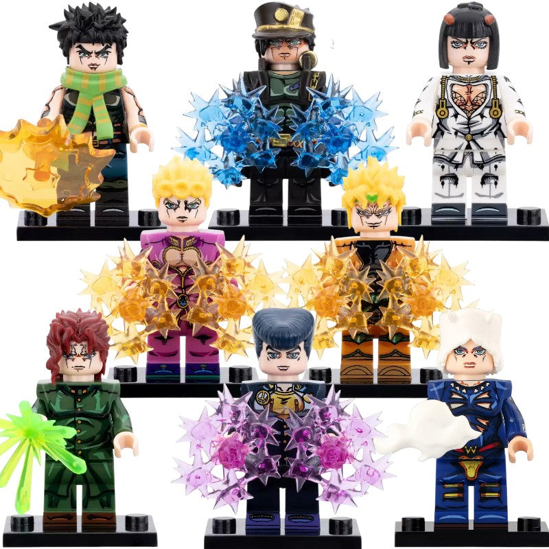 Giorno DIO Bruno Kakyoin Joseph Jotaro Josuke Weather Anime JoJo Bizarre Adventure Custom Brick Compatible Minifigure Toy
