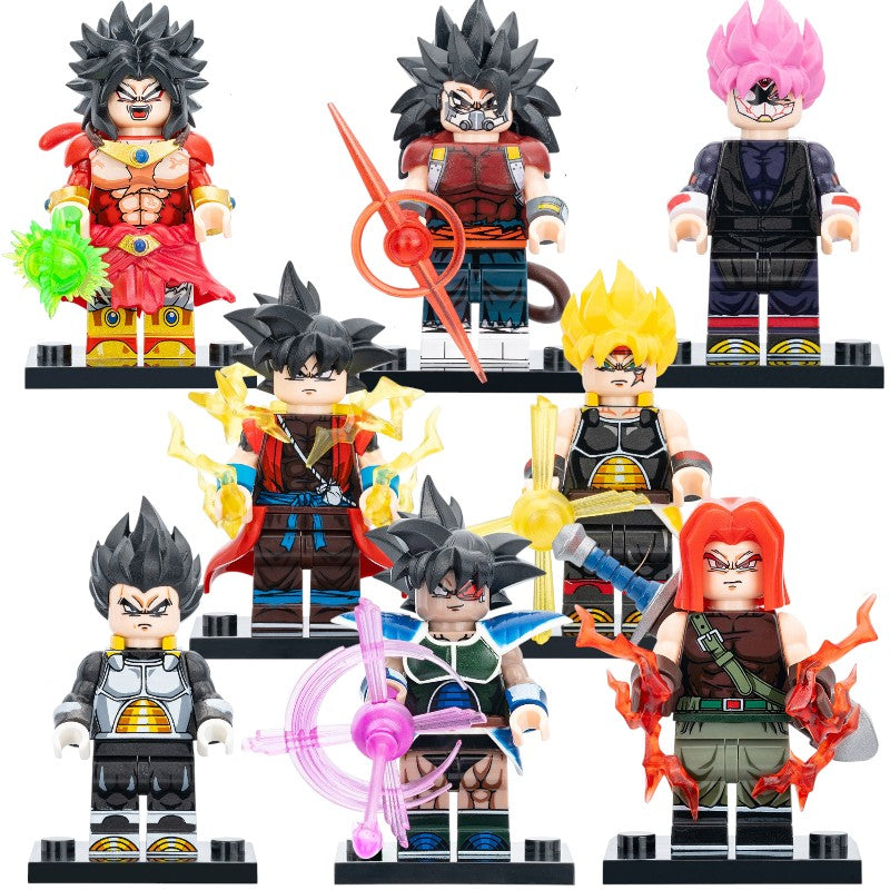 Super Dragon Ball Heroes Broly Cumber Goku Black Xeno Goku Bardock Xeno Vegeta Turles Xeno Trunks Custom Brick Compatible Minifigure Toy