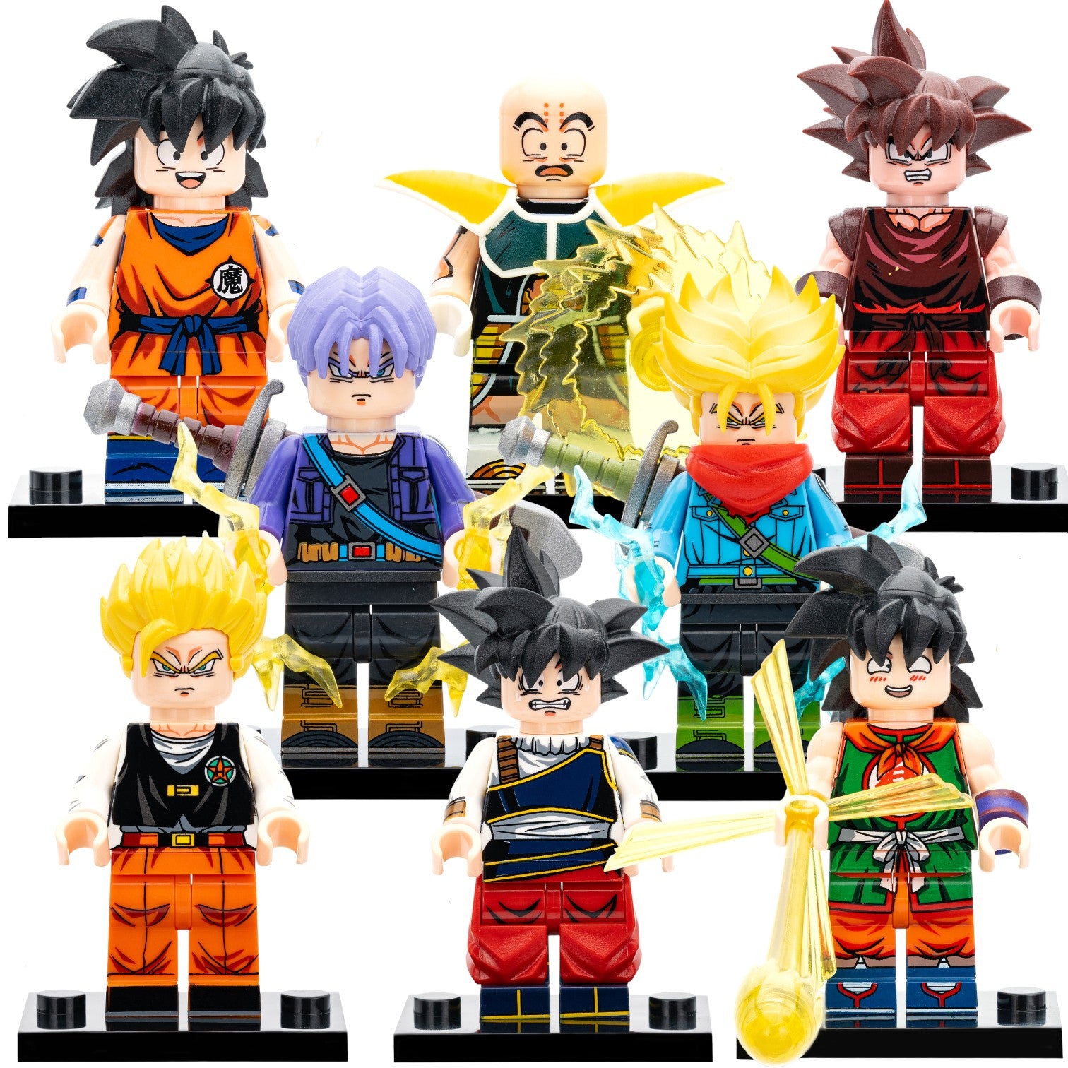 Anime Dragon Ball Z Saiyan Warriors Son Goku Son Gohan Trunks Yamcha Krillin Custom Brick Compatible Minifigure Toy