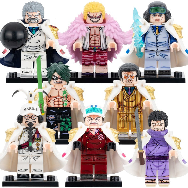 Anime One Piece Monkey D. Garp Donquixote Doflamingo Aramaki Borsalino Akainu Kuzan Sengoku Issho Custom Brick Compatible Minifigure Toy