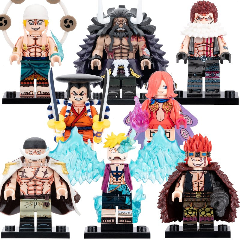 Anime One Piece Enel Kaido Kozuki Oden Eustass Kid Charlotte Katakuri Edward Newgate Marco Vinsmoke Reiju Custom Brick Compatible Minifigure Toy