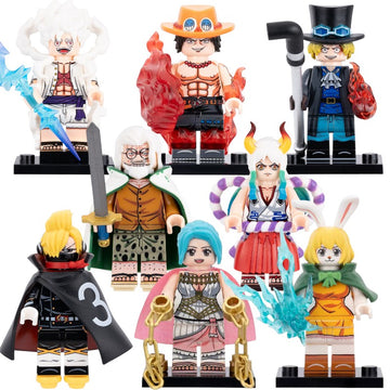 Anime One Piece Nika Portgas D. Ace Sabo Sanji Carrot Nefertari Vivi Silvers Rayleigh Yamato Custom Brick Compatible Minifigure Toy