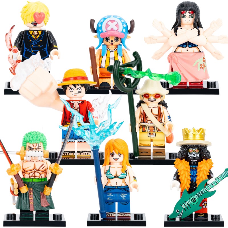 Monkey D. Luffy Tony Tony Chopper Sanji Nami Roronoa Zoro Brook Nico Robin Usopp One Piece Custom Brick Compatible Minifigure Toy