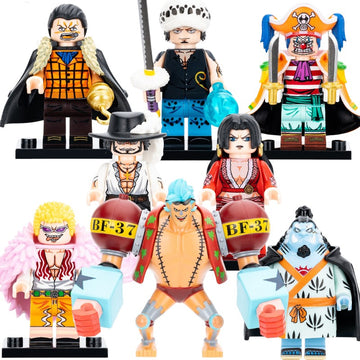 One Piece Trafalgar Law Boa Hancock Dracule Mihawk Donquixote Doflamingo Crocodile Jinbe Franky Buggy Custom Brick Based Minifigure Toy