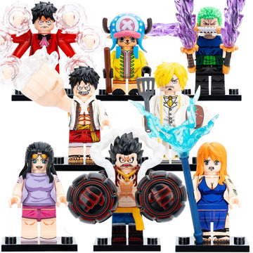 Anime One Piece Monkey D. Luffy Roronoa Zoro Nami Sanji Nico Robin Tony Tony Chopper Custom Brick Compatible Minifigure Toy