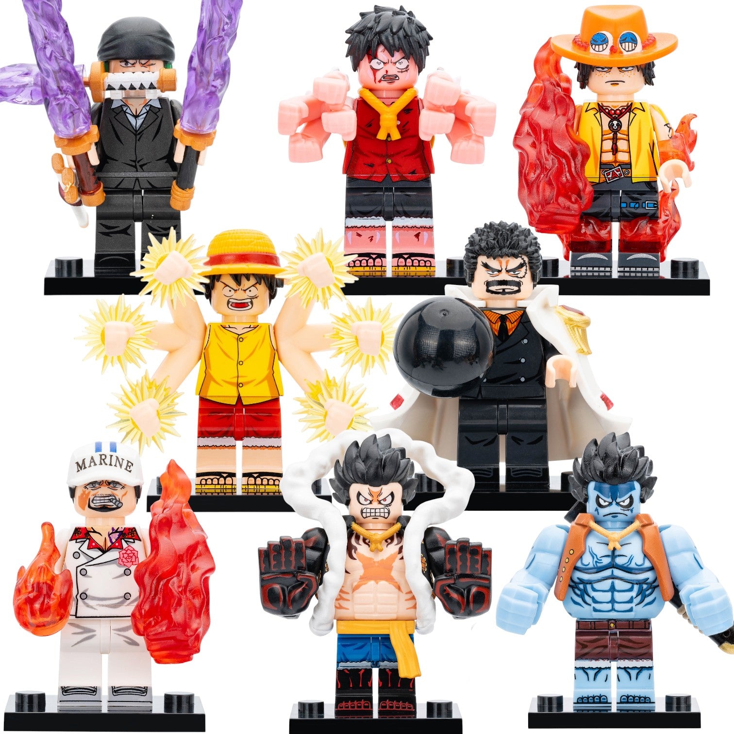 One Piece Monkey D. Luffy Nightmare Luffy Ace Garp Zoro Akainu Custom Brick Compatible Minifigure Toy