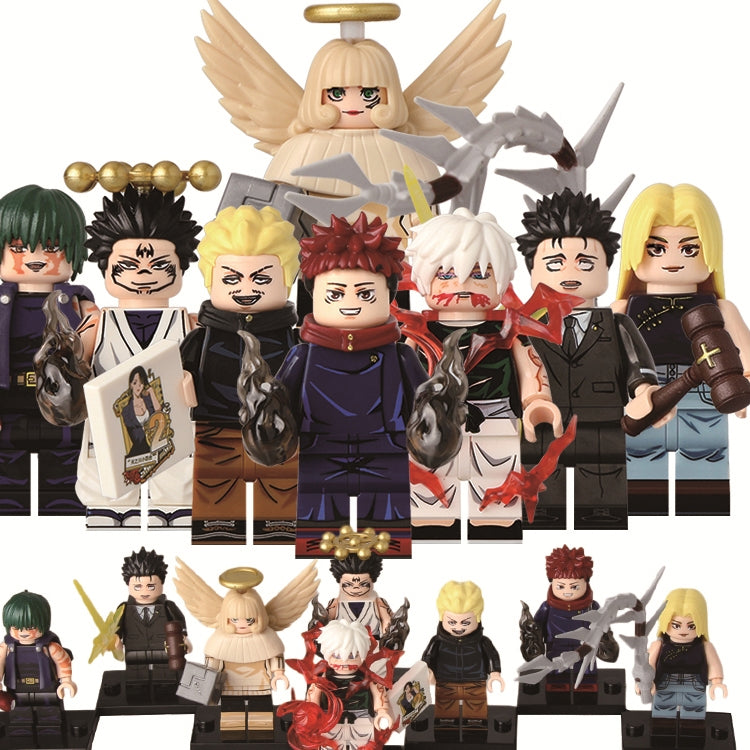 Maki Zenin Hakari Kinji Itadori Yuji Kurusu Hana Higuruma Hiromi Gojo Satoru Ryomen Sukuna Tsukumo Yuki Jujutsu Kaisen Custom Brick Compatible Minifigure Toy