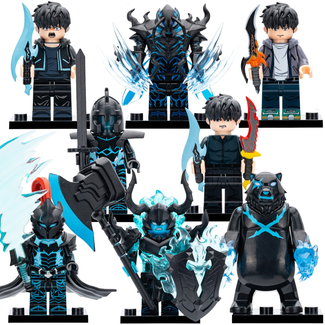 Solo Leveling Sung Jinwoo Igris Beru Iron Tank Shadow Warriors Custom Brick Compatible Minifigure Toy