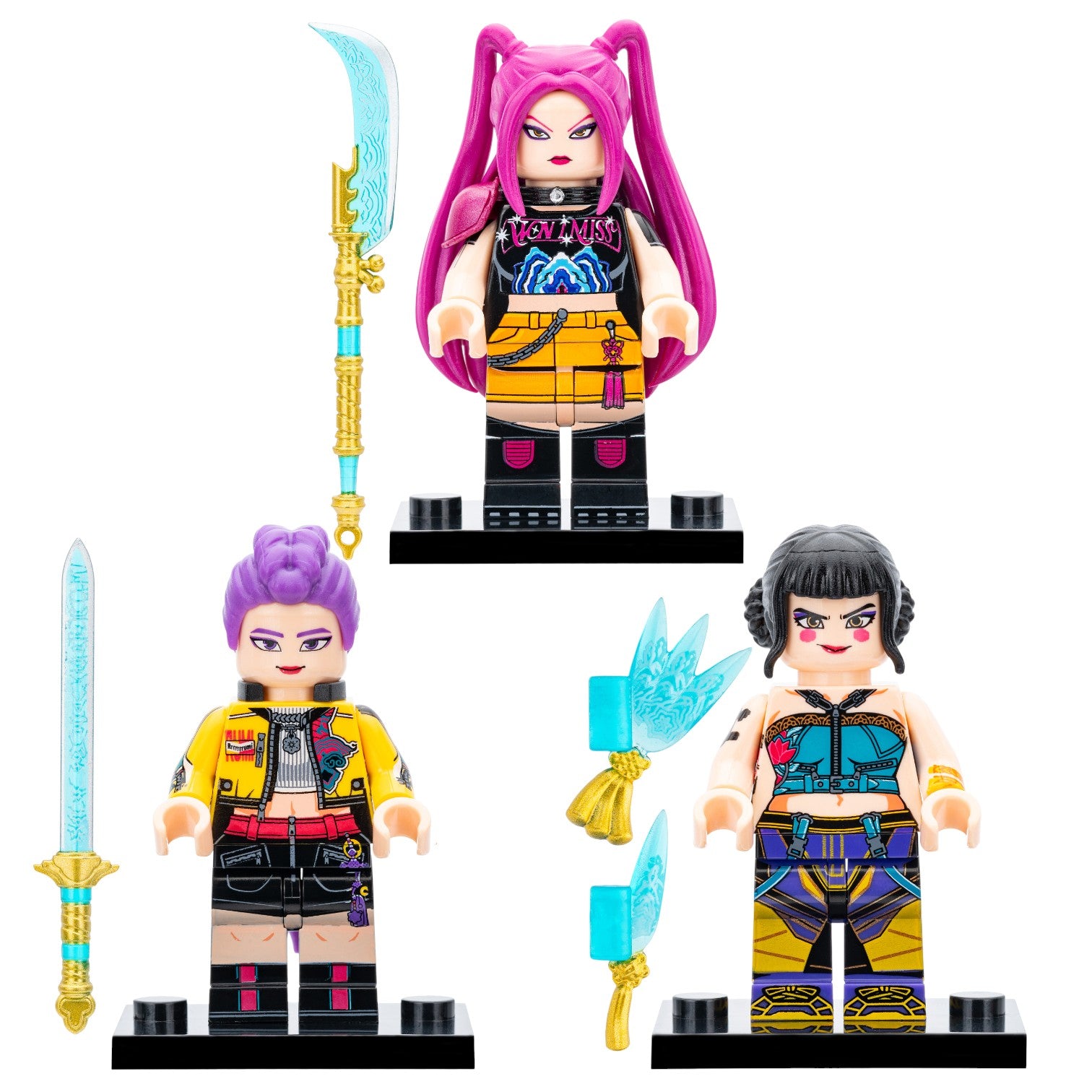 Animated KPop Demon Hunters Zoey Rumi Kang Mira Custom Brick Compatible Minifigure Toy