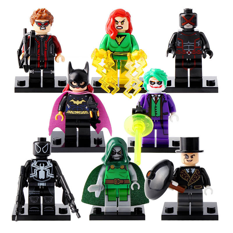 Hawkeye Joker Penguin Phoenix Batgirl Cyclops Superhero Custom Brick Compatible Minifigure Toy