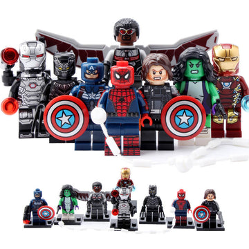 Captain America Falcon She-Hulk Black Panther War Machine Marvel Superhero Brick Compatible Minifigure Toy