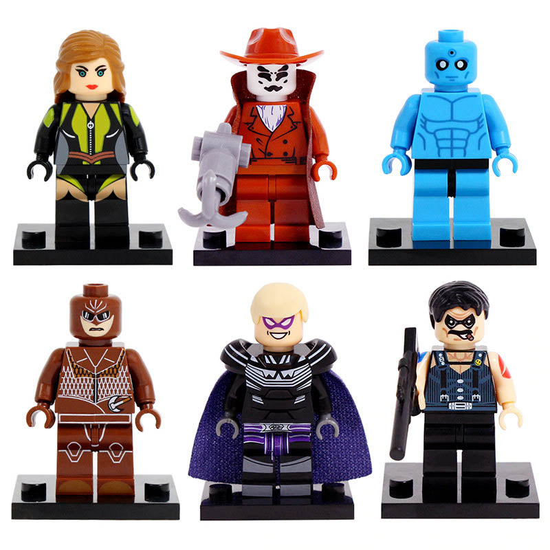 Rorschach Dr Manhattan Comedian Silk Spectre Ozymandias DC Watchmen Custom Brick Compatible Minifigure Toy