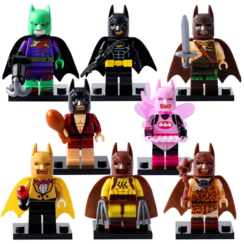 Batman Movie Inspired Fairy Batman Catman Tartan Batman Joker Clan of the Cave-Bat The Bat-Pack Custom Brick Compatible Minifigure Toy