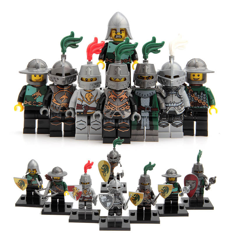Medieval Castle Knights Dragon Knight Lion Knight and Heroic Knight Custom Brick Compatible Minifigure Toy
