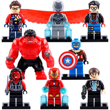 Captain America Red She-Hulk Justin Hammer Agent Coulson Super-Adaptoid Marvel Superheroes Custom Brick Compatible Minifigure Toy
