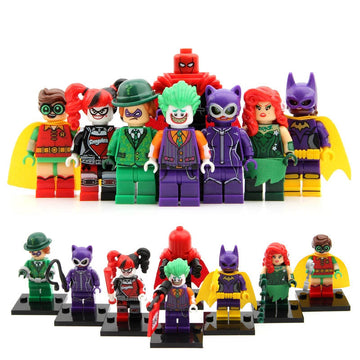 Joker Poison Ivy Robin Harley Quinn Batgirl Riddler Red Hood The Batman Movie Custom Brick Compatible Minifigure Toy