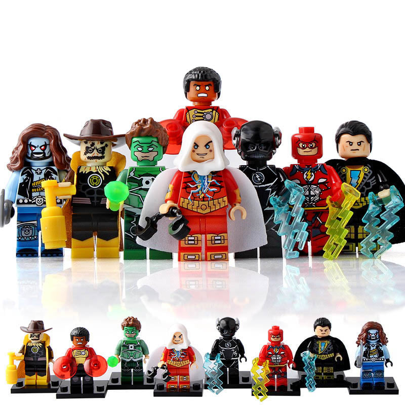Scarecrow Firestorm Black Adam Hal Jordan Flash Lobo DC Super Heroes Custom Brick Compatible Minifigure Toy